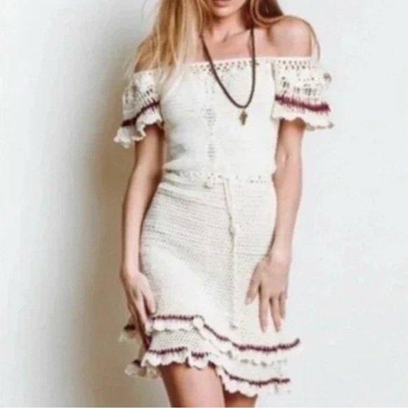 Cleobella Cream Off-Shoulder Crochet Dress - Picture 3 of 7